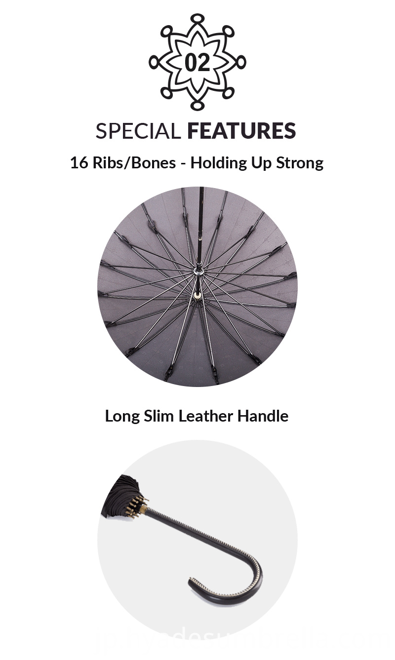 Odmレディースプリント16リブ手動オープンストレート傘 Odm Ladies Printed 16 Ribs Manual Open Straight Umbrella